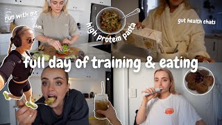 full day of training and eating | high protein pasta | easy meals | run with me | conagh kathleen