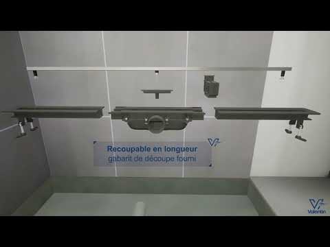 Caniveau de douche à l'italienne personnalisable 400 à 1200 mm Panama VALENTIN