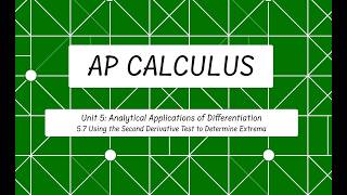 Second Derivative Test (AP Calculus 5.7)