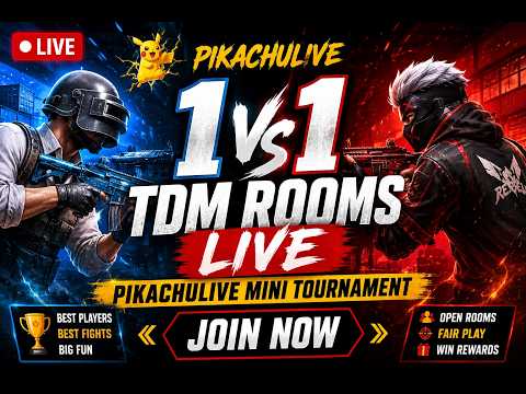 🔥 1v1 TDM Rooms LIVE | Pikachulive Mini Tournament | Join Now