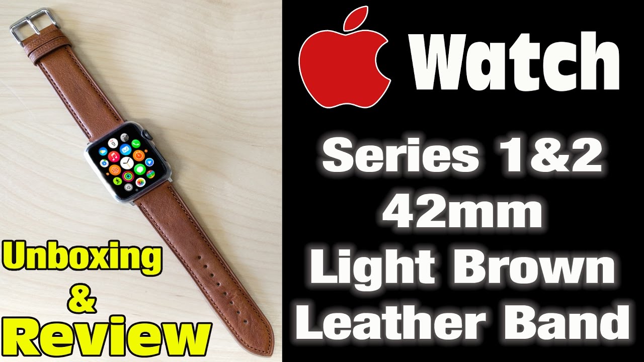 Apple Watch Light Brown Leather Band for Series 1/2/Sport editions 42mm
