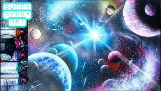 spray paint art Perspective Galaxy/スプレーアート　遠近宇宙