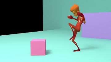 Boy Jumping From Heights and Lifting A Heavy Box | 3D Animation | Maya