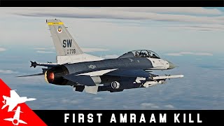 First Amraam & Usaf F-16 Kill Against An Iraqi Mig-25 Foxbat Dcs Reenactment