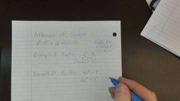 Algebra 2; Factoring Difference of Squares