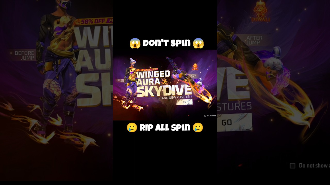 Winged Aura Skydive 🥶 54 Diamond's Waste 🥲 Don't Spin 