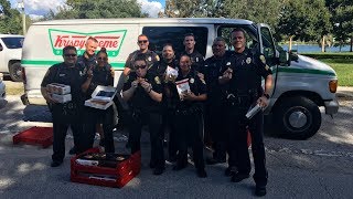 Police Enjoy Doughnuts with Homeless After Recovering Stolen Krispy Kreme Truck