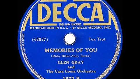 1938 HITS ARCHIVE: Memories Of You - Glen Gray (Sonny Dunham, trumpet)
