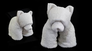 How to make Towel Animals Bear | towel art Beruang | towel origami | towel design