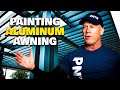 How to paint an aluminum awning. Painting an awing with a paint sprayer. Home improvement hacks. How to paint an aluminum awning. Painting an awing with a paint sprayer. Home improvement hacks.
