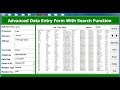 How to Create an Advanced Excel Data Entry Form With Search Function using Userform - Full Tutorial