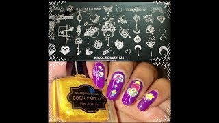 FLORAL NAILART TUTORIAL/NICOLE DIARY 121 - Born Pretty/Reverse Stamping/BeautyBeam86