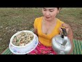 How To YaYa Cooking Chicken Recipe With Bamboo-shoot - Eating Very Delicious