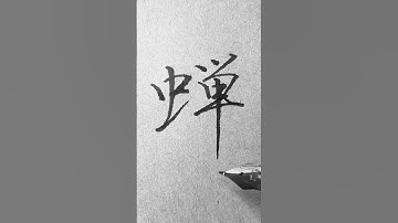 【蝉】How To Write  "CICADA" Character In Semi-Cursive Script ✒️ Sailor ”Fude De Mannen" Fountain Pen