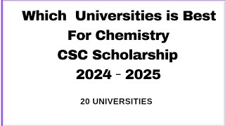 which university is best for chemistry in  china university part 1
