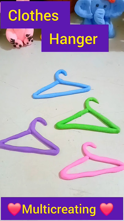 #Easy and simple art clothes hanger 💕//DIY miniature clothes hanger craft#shorts#clay#@multicreating