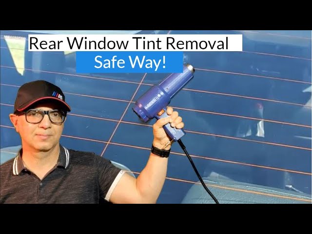 Remove VERY old window tint without damaging defroster 