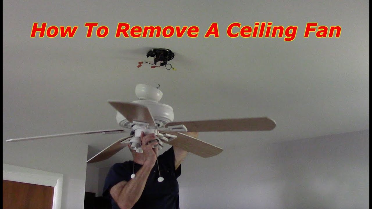 How To Remove A Ceiling Fan - YouTube