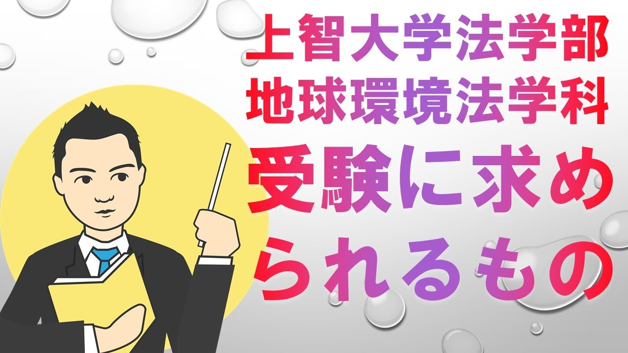 上智大学法学部地球環境法学科 過去問解答例 毎日学習会