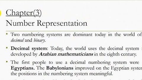 علم الحاسب Introduction to computer  | lecture 4 | Number Representation