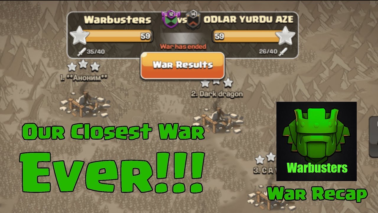 OUR CLOSEST WAR EVER!!! Clash of Clans Warbusters War Recap