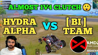 Hydra alpha vs team bi 🔥 full intense fight in middle zone | Hydra elite custom | Pubg emulator