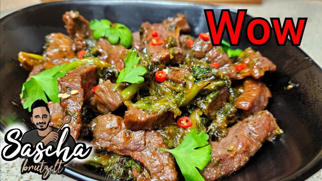 Würziges Rindfleisch mit Brokkoli | Sascha brutzelt - YouTube