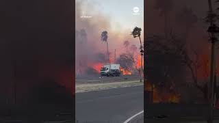 New video shows a massive fire raging near homes in Maui, Hawaii