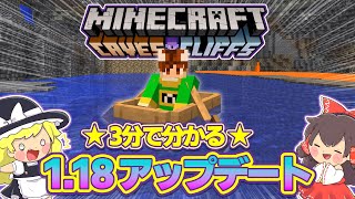 【マイクラ】見逃し厳禁！バージョン1.18の大型アプデ「洞窟と崖」リリース日決定！わかりやすく解説するよ！【ゆっくり】