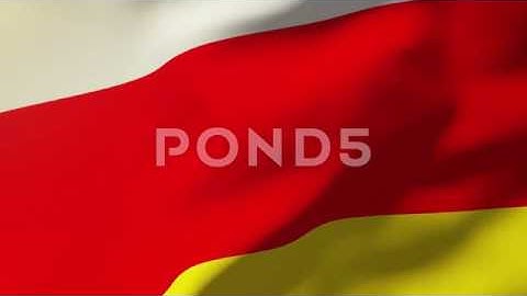 North Ossetia Flag Waving In The Wind. Looping Sun Rises Style. Animation Loop
