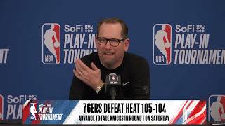 Nick Nurse PostGame Interview | Miami Heat vs Philadelphia 76ers