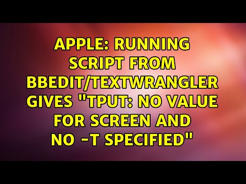 Apple: Running script from BBEdit/TextWrangler gives "tput: No value for $TERM and no -T specified"
