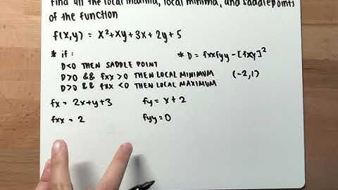 Calc 3 Ch.14 Find Local Maxima | Local Minima | Saddle points of the Function | Example #2