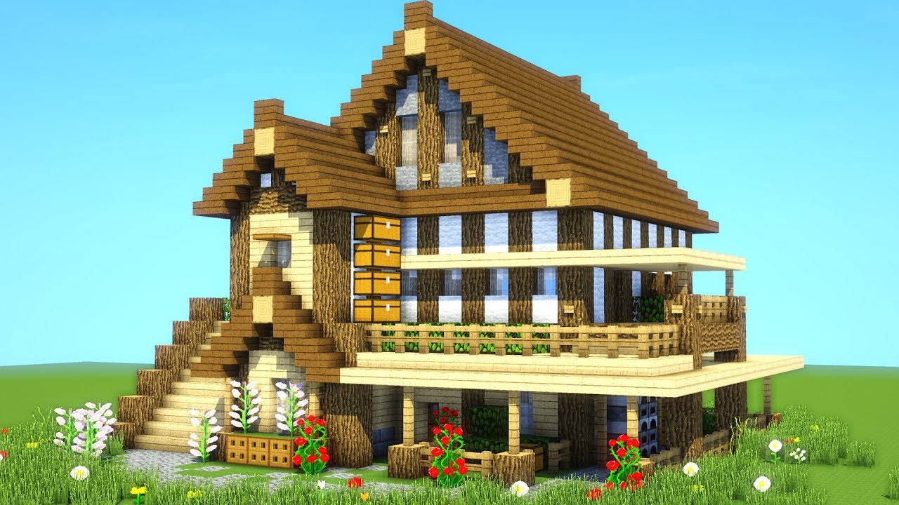 BEST SURVIVAL HOUSE TUTORIAL EVER - How to build an ultimate minecraft  house 28