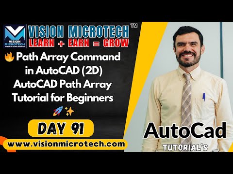 🔥 Path Array Command in AutoCAD (2D) | AutoCAD Path Array Tutorial for Beginners 🚀 ✨