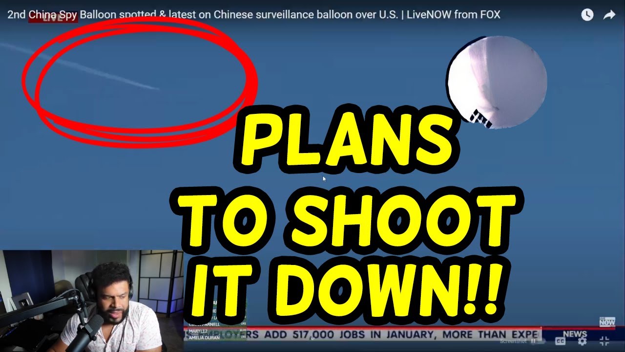 LIVE BALLOON CHASE! Chinese spy balloon PLANS TO SHOOT DOWN, SECOND