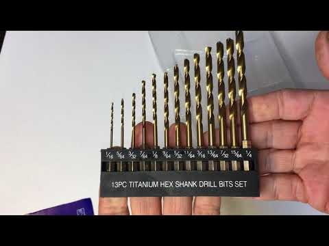 COMOWARE 20V Cordless 3/8’’ Drill and 13 Pcs Hex Shank Titanium Twist Drill Bit Combo Tool Kit 17+1 Position and 34pcs Drill Bits 1/16-1/4 Titanium Drill Bits 266 in-lb Torque 2 Variable Speed 