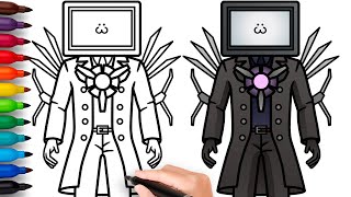 How To Draw Titan Tv Man Upgraded Skibidi Toilet Easy Step By Step ...
