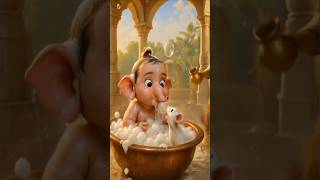 Baby Ganesh’s Cutest School Journey Will Make You Smile! 🎒🐭✨  #ganesh  #ganeshchaturthi
