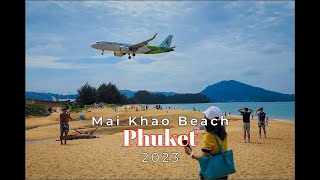 Mai Khao Beach, a place you can watch a plane landing closely at Phuket, Thailand