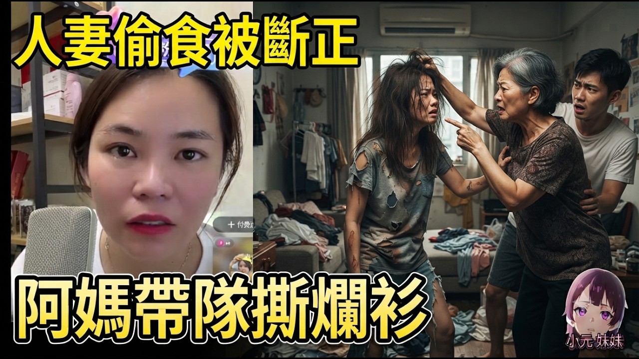 【小元最新】人妻發花癲😱,瞞住老公出去偷食！🫣 男友阿媽帶隊捉姦打到飛起！撕爛衫搶晒嘢仲要屈佢勾引個仔！😰#小元姐姐#小元妹妹#感情分享#廣東話 #最新直播 8 7 NO A