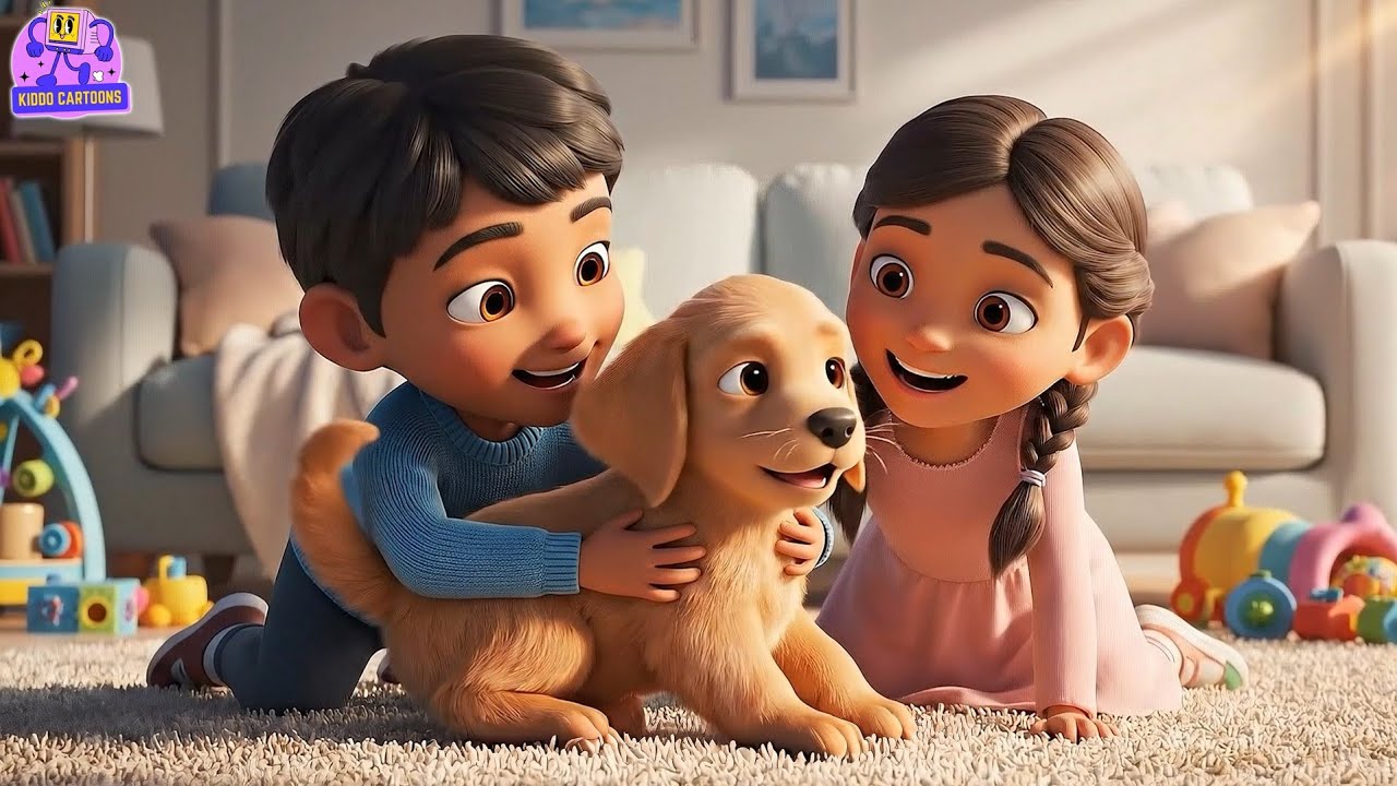 Cute Little Puppy Playing 🐶 | Animated Poem for Kids