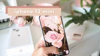 Aesthetic Unboxing 📦 iPhone 13 mini Pink 🌷 (Indonesia) Minimalist Accessories (Watch in 4K)