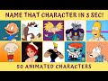 Guess The Character in 3 Seconds 📺 | 90s Cartoons and Animated Series | 90s Trivia