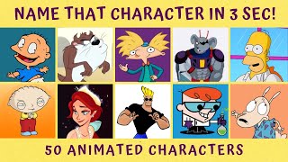 Guess The Character in 3 Seconds 📺 | 90s Cartoons and Animated Series | 90s Trivia