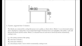 AP Physics 1 2022 FRQ 1