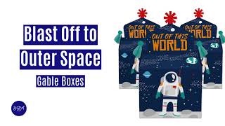 Blast Off to Outer Space Baby Shower or Birthday Party Favors Gable Boxes | Big Dot of Happiness