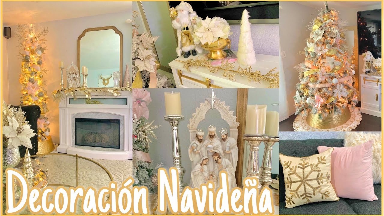 DECORACIÓN NAVIDEÑA DE MI SALA Y CHIMENEA 2021
