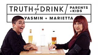 Parents & Kids Play Truth or Drink (Yasmin & Marietta) | Truth or Drink | Cut