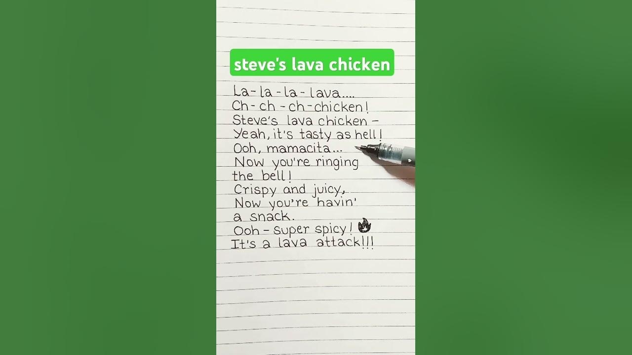 ππ "Steve's lava chicken" song lyrics | TikTok trend #stevelavachicken #lyrics #shortsfeed ππ "Steve's lava chicken" song lyrics | TikTok trend #stevelavachicken #lyrics #shortsfeed